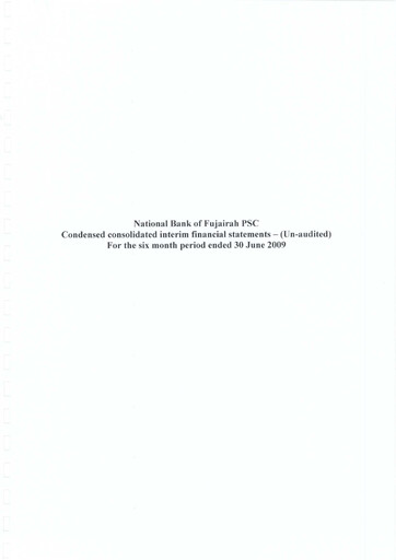 Thumbnail National Bank of Fujairah Financial Statement 2009-h1