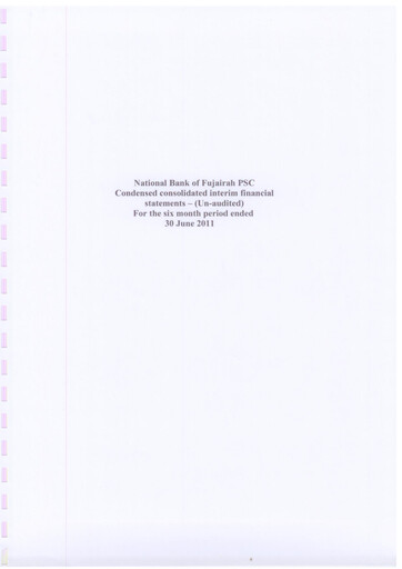 Thumbnail National Bank of Fujairah Financial Statement 2011-h1