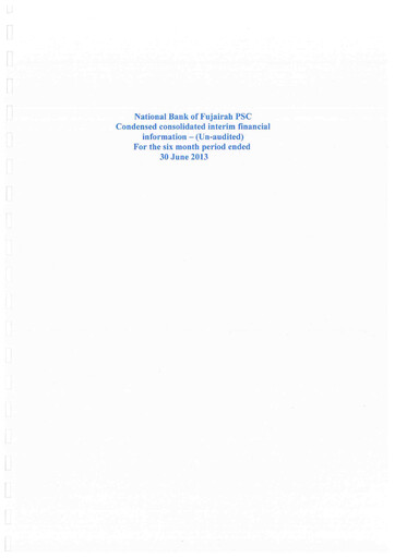 Thumbnail National Bank of Fujairah Financial Statement 2013-h1