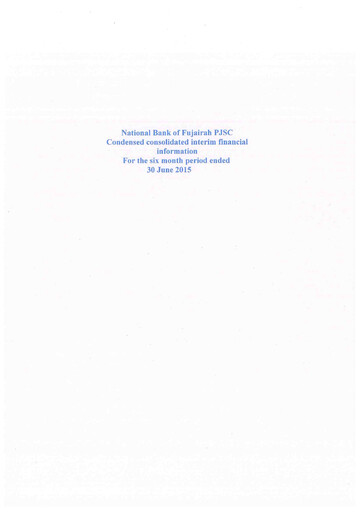Thumbnail National Bank of Fujairah Financial Statement 2015-h1