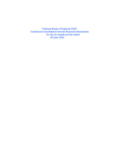 Thumbnail National Bank of Fujairah Financial Statement 2022-h1