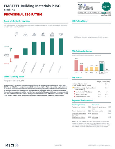 Thumbnail EMSTEEL Building Materials PJSC ESG Report 2025