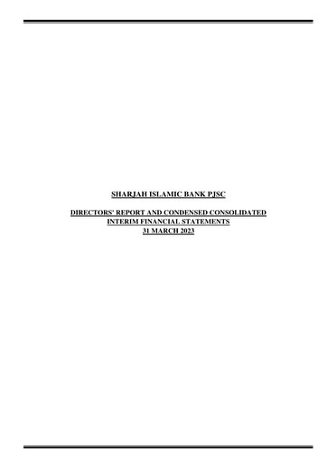 Thumbnail Sharjah Islamic Bank Quarterly Report 2023-q1