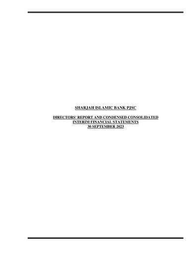 Thumbnail Sharjah Islamic Bank Quarterly Report 2023-q3