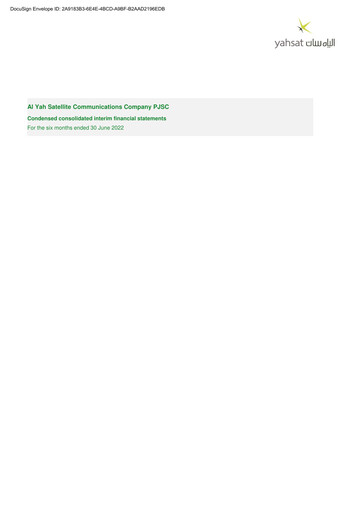 Vorschaubild Al Yah Satellite Communications Company Halbjahresbericht 2022-h1