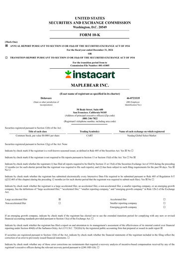 Thumbnail Instacart (Maplebear Inc.) Annual Report 2024