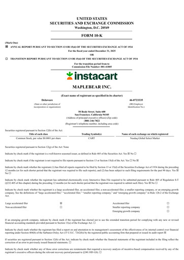 Thumbnail Instacart (Maplebear Inc.) Annual Report 2025
