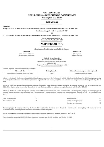 Thumbnail Instacart (Maplebear Inc.) Quarterly Report 2023-q3