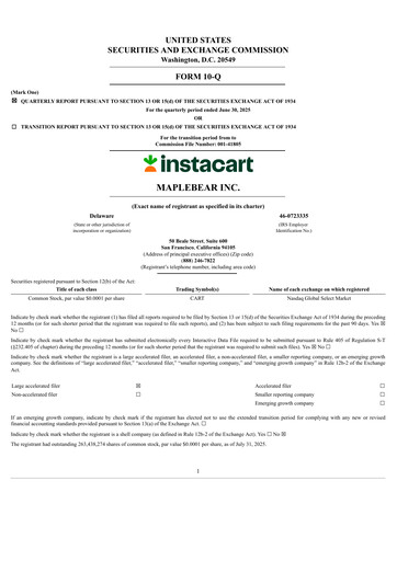 Thumbnail Instacart (Maplebear Inc.) Quarterly Report 2025-q2