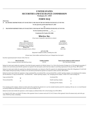 Thumbnail Klaviyo Quarterly Report 2025-q1