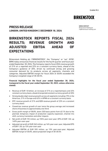 Thumbnail Birkenstock Financial Report 2024