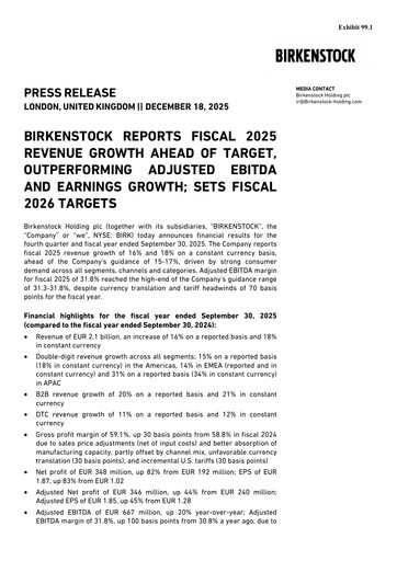 Thumbnail Birkenstock Financial Report 2025