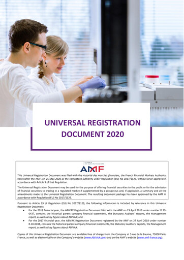 Thumbnail Abivax Universal Registration Document 2020