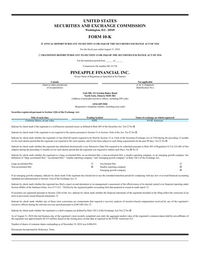Thumbnail Pineapple Financial Annual Report 2024