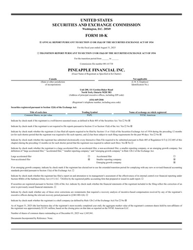 Thumbnail Pineapple Financial Annual Report 2025