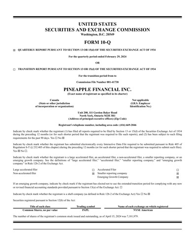 Thumbnail Pineapple Financial Quarterly Report 2024-q2