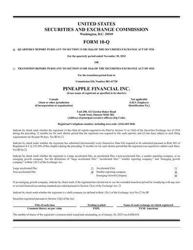 Thumbnail Pineapple Financial Quarterly Report 2025-q1