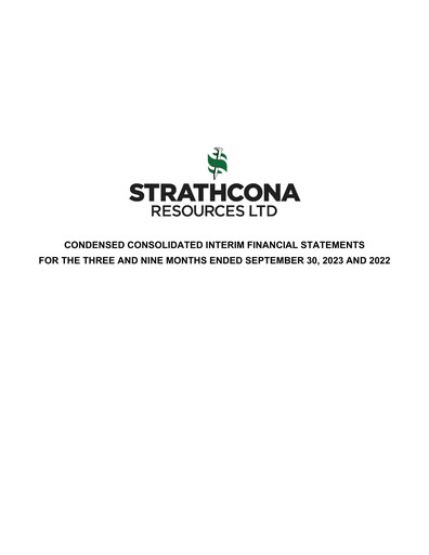 Thumbnail Strathcona Resources Quarterly Report 2023-q3