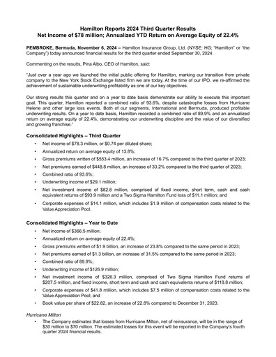 Thumbnail Hamilton Insurance Group Quarterly Report 2024-q3