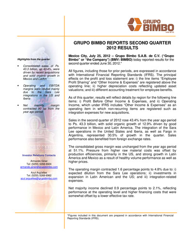 Thumbnail Grupo Bimbo
 Quarterly Report 2012-q2