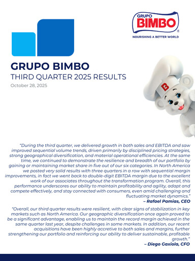 Thumbnail Grupo Bimbo
 Quarterly Report 2025-q3