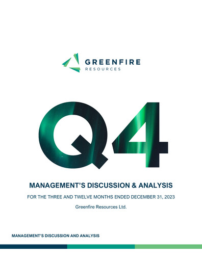 Miniature Greenfire Resources Rapport financier 2023-q4