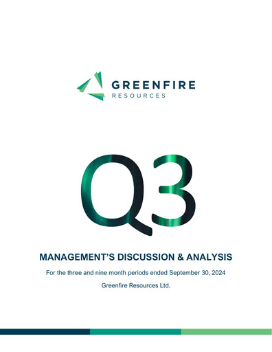 Miniature Greenfire Resources Rapport financier 2024-q3