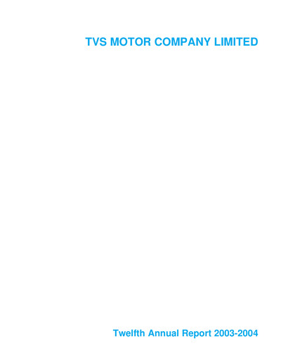 Thumbnail TVS Motor Annual Report 2004