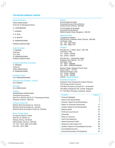 Thumbnail TVS Motor Annual Report 2009-2010