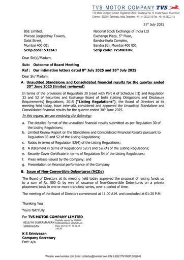 Vorschaubild TVS Motor Quartalsbericht 2025-q2