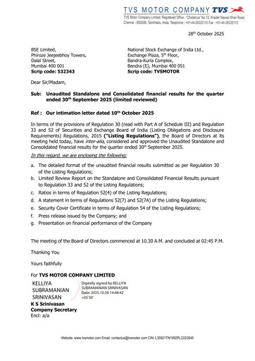 Vorschaubild TVS Motor Quartalsbericht 2025-q3