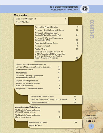 Vorschaubild New India Assurance
 Jahresbericht 2003-2004