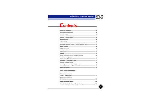 Vorschaubild New India Assurance
 Jahresbericht 2006-2007