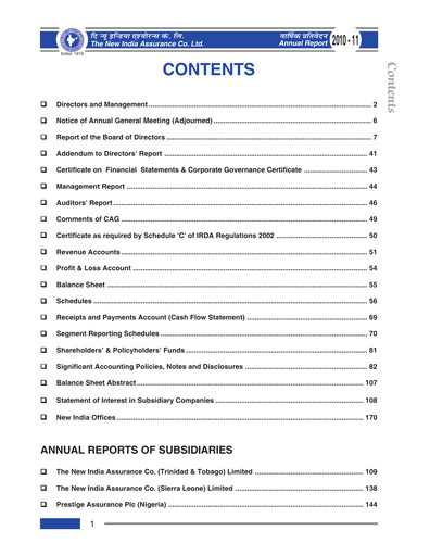 Vorschaubild New India Assurance
 Jahresbericht 2010-2011