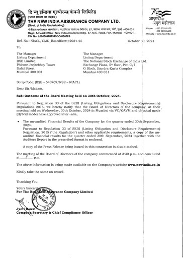 Thumbnail New India Assurance
 Half-year Report 2024-h1