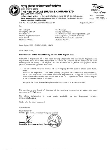Thumbnail New India Assurance
 Quarterly Report 2023-q1