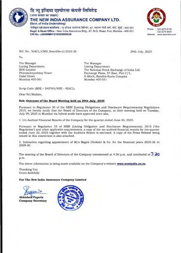 Thumbnail New India Assurance
 Quarterly Report 2025-q1