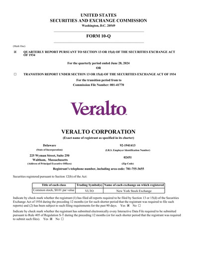 Thumbnail Veralto Quarterly Report 2024-q2