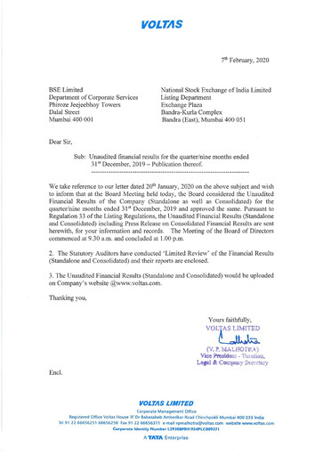 Thumbnail Voltas
 Quarterly Report 2019-2020-q3