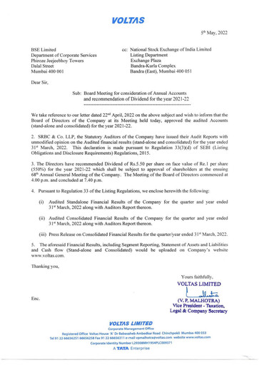 Thumbnail Voltas
 Quarterly Report 2021-2022-q4