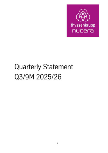 Thumbnail thyssenkrupp nucera Quarterly Report 2025-q3