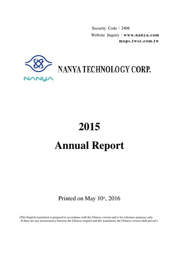Thumbnail Nanya Technology
 Annual Report 2015