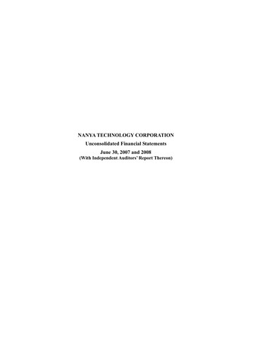 Thumbnail Nanya Technology
 Financial Report 2008-h1