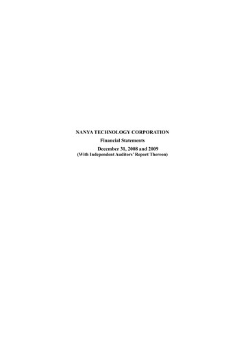 Thumbnail Nanya Technology
 Financial Report 2009