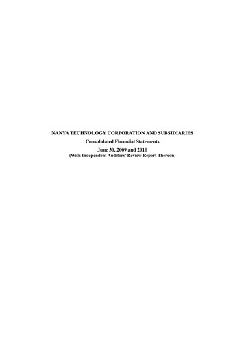 Thumbnail Nanya Technology
 Financial Report 2010-h1