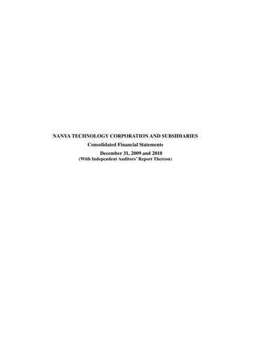 Thumbnail Nanya Technology
 Financial Report 2010
