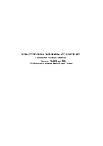 Thumbnail Nanya Technology
 Financial Report 2011