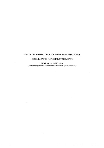Thumbnail Nanya Technology
 Financial Report 2015-h1