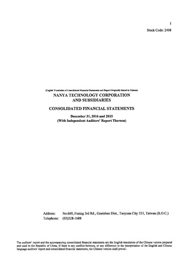Thumbnail Nanya Technology
 Financial Report 2016