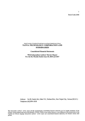 Thumbnail Nanya Technology
 Financial Report 2018-h1